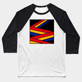 Mondrian Inspired Geometric Abstract Acrylic Painting XV Baseball T-Shirt